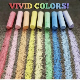 Unbranded Jumbo Sidewalk Chalk 60 Piece Set with Carrying Case Bucket Outside Chalk Kids