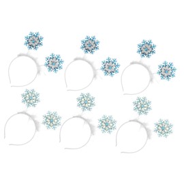 TOVINANNA 6pcs Snowflake Glitter Powder Hairbands for Xmas Parties Lovely Hair Hoops for Women and Girls Unique Hair Accessories Holiday Decorations