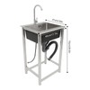 FXEIPOL Utility Sink Single Bowl Bar Kitchen Laundry Sink Floor