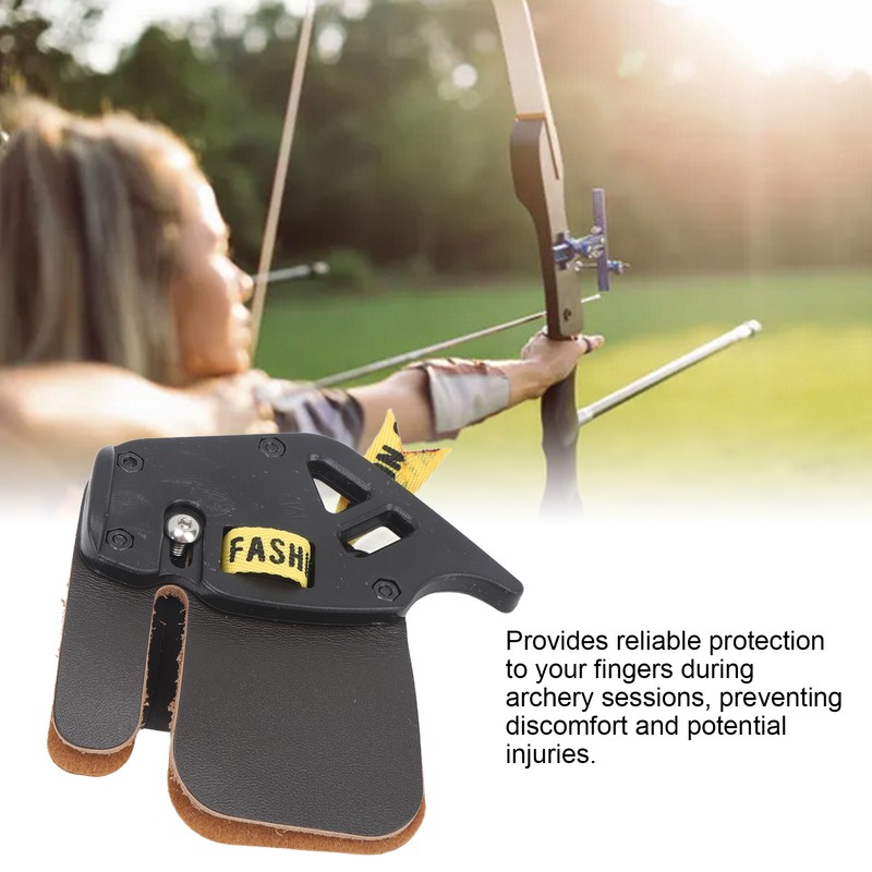 Double PU Leather Archery Finger Tab Archery Finger Guard Fingers