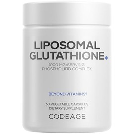AwiaubCodeage Liposomal Glutathione 1000 mg, GlutaONE Antioxidant Phospholipid Complex, L-Glutathione Reduced Capsules Supplement, Non-GMO Sunflower  