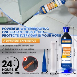 RTV Silicone Sealant Adhesive – 100% Waterproof Silicone Caulk for Automotive, Window, Bathroom, Kitchen – High Bond, Shrink & Crack Resistant – Black(1.4oz/40g)