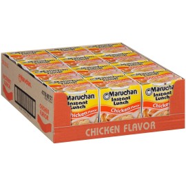 Maruchan Instant Lunch, Ramen Noodle Soup,2.25 Ounce (Pack of 12) each, 2 Flavor - Chicken  2.25 Ounce (Pack of 12)
