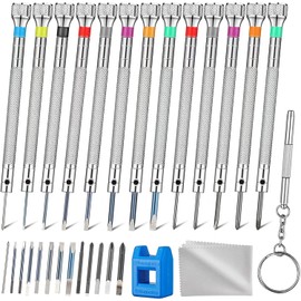 13PCS Professional Watch Screwdriver Set, AOMISIV Micro Precision Glasses Repair Kit, with 13PCS 0.6-2.0MM Extra Replace Blades, for Eyeglass Sunglass Watchmaker Jewelry Computer Phone Small Tools