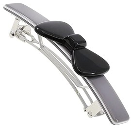 Camila Paris CP3371 - Pinza francesa para el pelo para niñas, hecha a mano en gris y negro, fuerte agarre para mujeres, antideslizante y duradero, acc