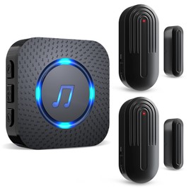 SanJie Door Sensor Chime When Door Opens, Door Entry Chime for Business/Home/Office/Store,500 FT Range,26 Chimes 5 Adjustable Volume Door Ringer Alert 2 Sensors + 1 Receivers