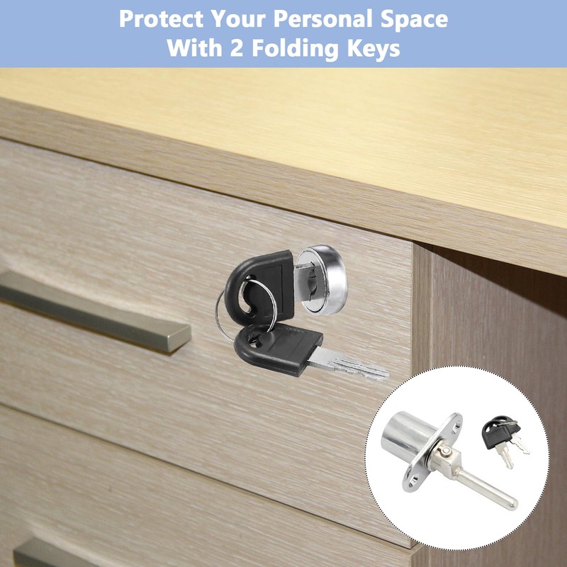 2Pcs Wardobe Locks with Key Zinc Alloy Material, Anticorrosion Antirust