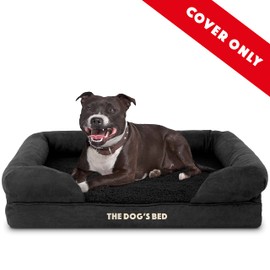 The Dog's Bed Replacement Outer Cover Only For The Dog's Bed Orthopaedic, Washable Plush Fabric, Medium Black Plush, Veterinary Approved