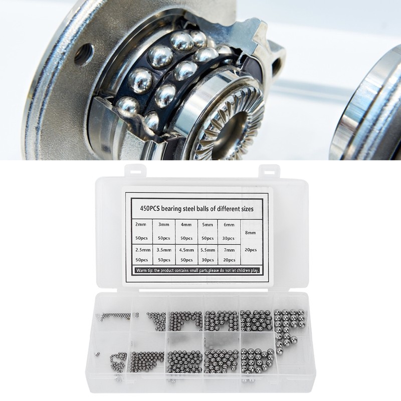 450Pcs Bearing Steel Balls Classification Kit High Hardness Caster Accessories