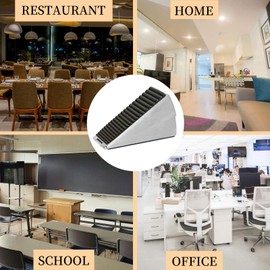 Heavy Door Stop, Heavy Duty Stainless Steel Spring Door Stopper, Tall Door Weight Up to 3 Inch, Non-Slip Rubber Grip, Adjustable Outdoor and Indoors Door Wedge (Silver, 1 Pack Large)