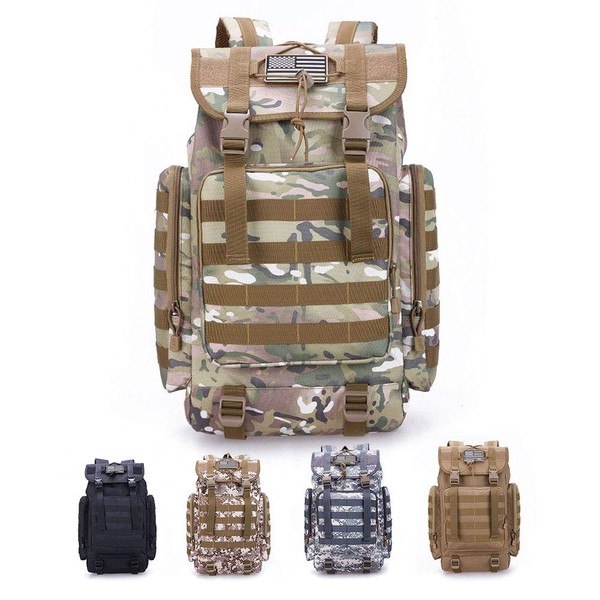 “The Rambler” - 40L Tactical Backpack with MOLLE Webbing (Black)