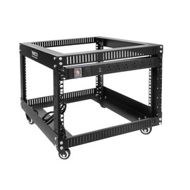 RIVECO 6U Server Rack with Wheels Open Frame Networking Rack+ PDU 8 Outlets Set Black