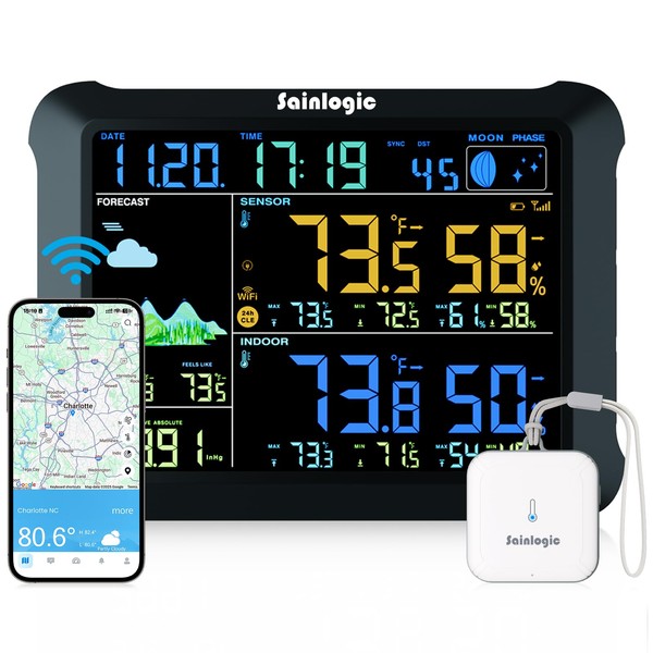 Sainlogic WiFi Smart Weather Station SA1 with 24H/ 7Days Accurate