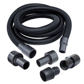 POWERTEC 70477 10 Ft. Dust Collection Hose Kit with 5 Fittings and a Tapered Reducer fits 2-1/2" to 2-1/4" ID Dust Hose/Port for Woodworking Power Tools Home and Wet/Dry Shop Vacuums