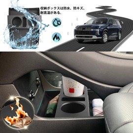 SHAOHAO 2024 2025 Palisade Lower Organizer Tray for Hyundai Palisade Accessories 2023 2024 2025 Palisade SE, SEL, XRT, Limited, Calligraphy Under Organizer Tray Insert Storage Pallet with Cup Holder