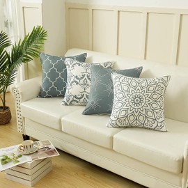 Pknoclan Cushion Cover 45x45cm Nordic Sofa Back Cover Set of 4 Soft Stylish Simple Decorative Pillow Case Modern Pillowcase for Home Office Chair Car Bed Interior Decoration Decoration Decoration Gray