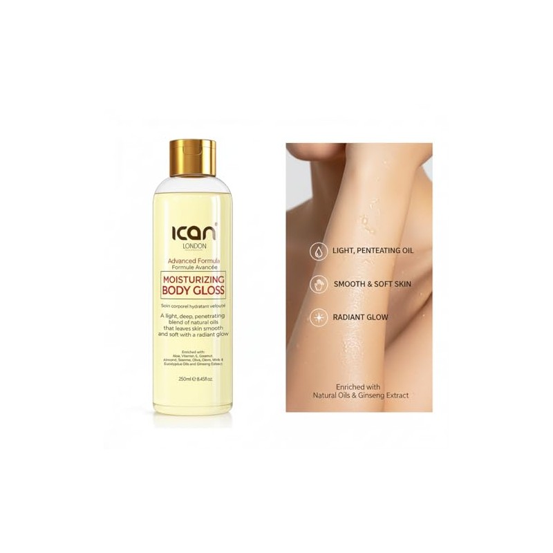 ican London Moisturizing Body Gloss Oil 250ml