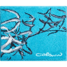 Grund Designer bath rug COLANI, ultra soft and absorbent, anti slip, Colani 23, small mat 50x60 cm, turquoise