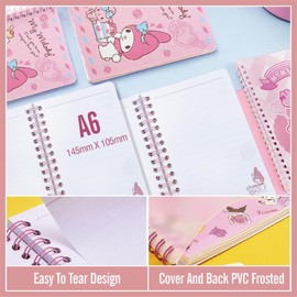 GFDSJKLCTH Cute Stationery Gift Set Kawaii Back to School Including Notebook Pencil Cas Ballpoint Pen ID Badge Holder Stickers Key Chain Bookmark （Pink）