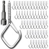 Gucass Pack of 50 Screw Hooks, Stainless Steel, Silver Hooks