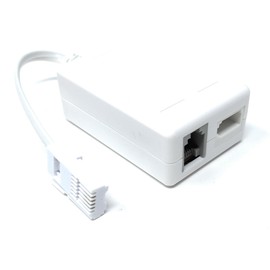 DRUT BT Microfilter Internet Broadband Splitter ADSL/ADSL2+ Adapter With 1 x BT and 1 x RJ11 Output Short Cable Lead