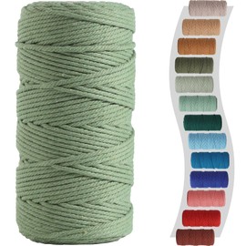Macrame Cord 3mm 220yards (200 Meters) Avocado Green Macrame Supplies Macrame Yarn, Colored Cotton Rope, Colored Cord for DIY