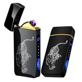 Blue Tiger Arc Lighter - Smart, USB Rechargeable, Windproof, Flameless, Lightweight Plasma Lighter for Fire, BBQs, Fireworks, Candle, Camping - Indoors & Outdoors