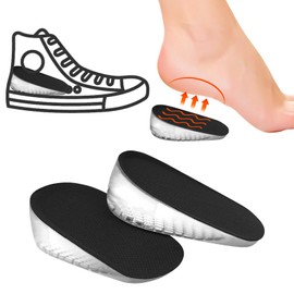 Realjoy Height Increase Insole Gel, 1 Pair 3 cm Raise Shoe Insoles, Height Increase Heel Insoles, Comfortable Height Increase Insole, Invisible Shoe Lift Inserts, Shock Absorption