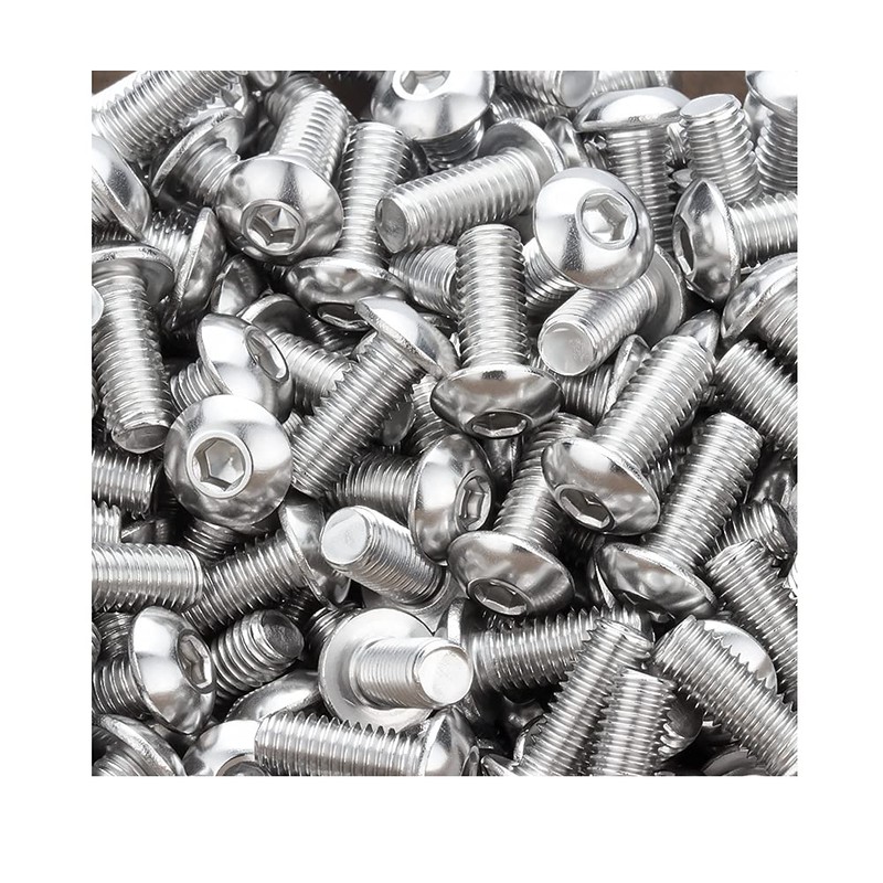 ANSIEDIO M5 Hex Socket Button Machine Screws Bolts, Stainless Steel