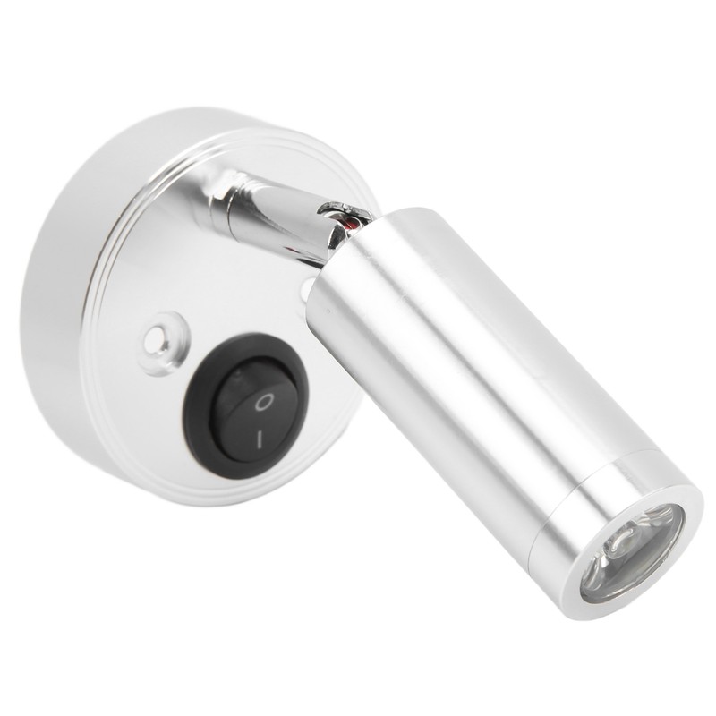 12‑24V 3W LED Reading Light Bedroom Bedside Lamp Chrome Aluminum