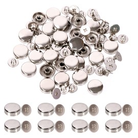 Glarks 41Pcs Screw Back Rivets with Screwdriver Set, 4 Colors Metal Flat Head Purse Feet Handbag Feet Nail Head Stud Flat Buckle Button Cap Rivets for Leather Craft DIY (Silver)