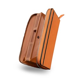 Men's Wallet, Long Wallet, Tochigi Leather, Genuine Leather, Box-shaped Coin Pocket, Large Capacity, Vertical Card Slots, 16 Card Slots, Zipper, Passbook Pocket, Made by Top-tier Leather Artisans