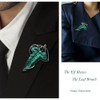 Bahamut Elegant Elven Green Tree Leaf Enamel Pins Brooch for