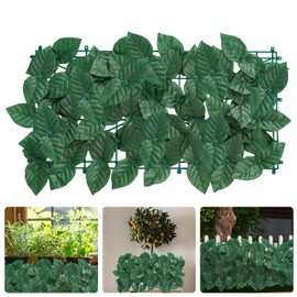 GOTGELIF Artificial Decorative Fence - Dark Green Dill Leaves Privacy Fence for Garden, Easy to Install with Buckles and PVC Material. Perfect for Home Decor and Landscaping.