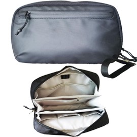 TOLVPWR Electronic Organizer Travel Pouch with Quick-Access Pocket Water-Resistant YKK Zipper Travel Bag for Cable, Cord, Charger, Phone (Black, L)