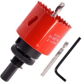 Koopi 2 Inch BI-Metal Hole Saw with Heavy Duty Arbor, 38mm Depth Hole Cutter for Easily Drilling Wood, Plastic, Plywood, Drywall, Metal，Aluminum(51mm)