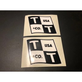 TT&Co Tokyo Japan Motorcycle Bike Helmet 2PC Sticker SET