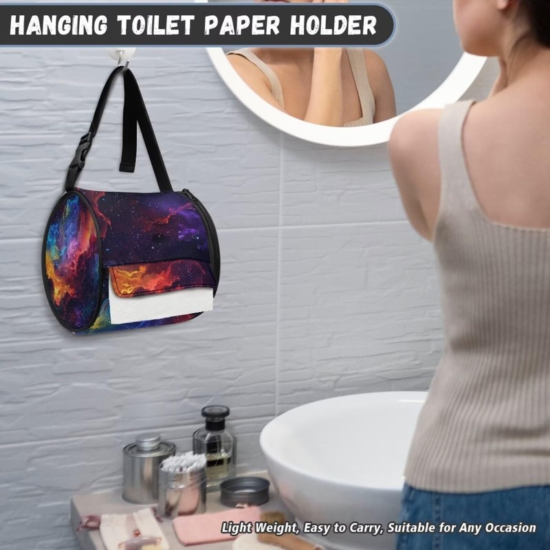 Hudotybom Hanging Toilet Paper Holder Galaxy Camping Paper Towel Holder