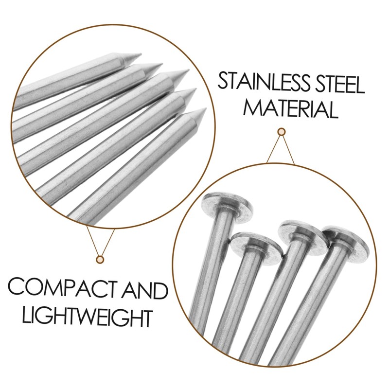 Levemolo 5pcs Low Profile Survey Stakes Heavy Duty Stainless Steel