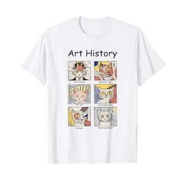Art History Funny Cat Art Lover Painting Painter Artist T-Shirt for Men Women