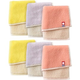Bloom Imabari Towel Certified Handkerchief, Canvas Handkerchief, 100% Cotton, Women's, Men's, Hand Towel, Compact, Made in Japan, c. Set of 6 (pastel)