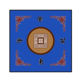 siayaharu 31.5""x31.5"" Mahjong Mat Anti Slip and Noise Reduction for Mahjong, Dominoes, Poker, Board and Tile Games Mahjong Table Cover with Carrying Bag (Blue)