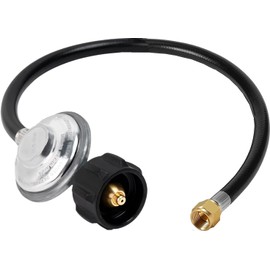 2 FT Universal Grill Regulator and Hose for Most LP Gas Grill, Replacement for Charbroil, Nexgrill, Weber, Napoleon S85001, Fire Pit Table, QCC1/Type1 Hose with Regulator, 3/8" Female Flare Nut