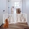 QUCHRYO Wooden Dog Gate Freestanding Pet Gate Foldable Pet Gate