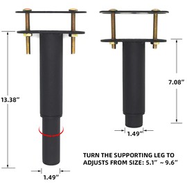 4 Pcs Adjustable Height Center Support Leg for Bed Frame, Bed Center Slat Heavy Support Leg, Extra Durable Steel Furniture Foot | Suitable for Bed Frame Sofa Furniture Cabine Foot Legs (7.08"-13.3")