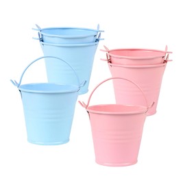 Yoodelife Mini Metal Buckets, 2 Inch Small Colored Galvanized Tin Pails Craft Bucket with Handles for Wedding Party Favor Succulent Easter Halloween Birthday Party Supplies, Pack of 6