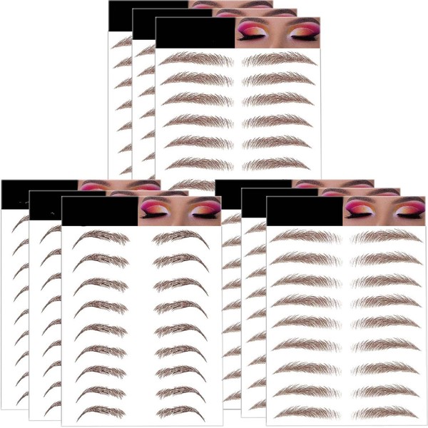 Eyebrow Tattoo 9 Sheets, 84 Pairs Eyebrow Tattoo Sticker Waterproof