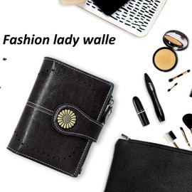 TANTOMI Women's Large Purse in Long Format, Purse with Exclusive Embossing on Synthetic Leather, Wallet with RFID, and with Zip Press Stud and Many Compartments., Black.b, Classic