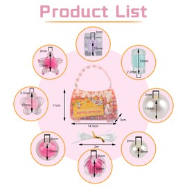 Saimiy 220+ Jewelry Making Kit Gifts for Kids,Pink Handbag Bead Box for Bracelet Making Kit for Girls,6-Year-Old Girl Birthday Gift,Crafts for Girls 8-12