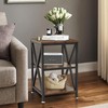 TooCust Square End Table with Storage Shelf, 16" D X